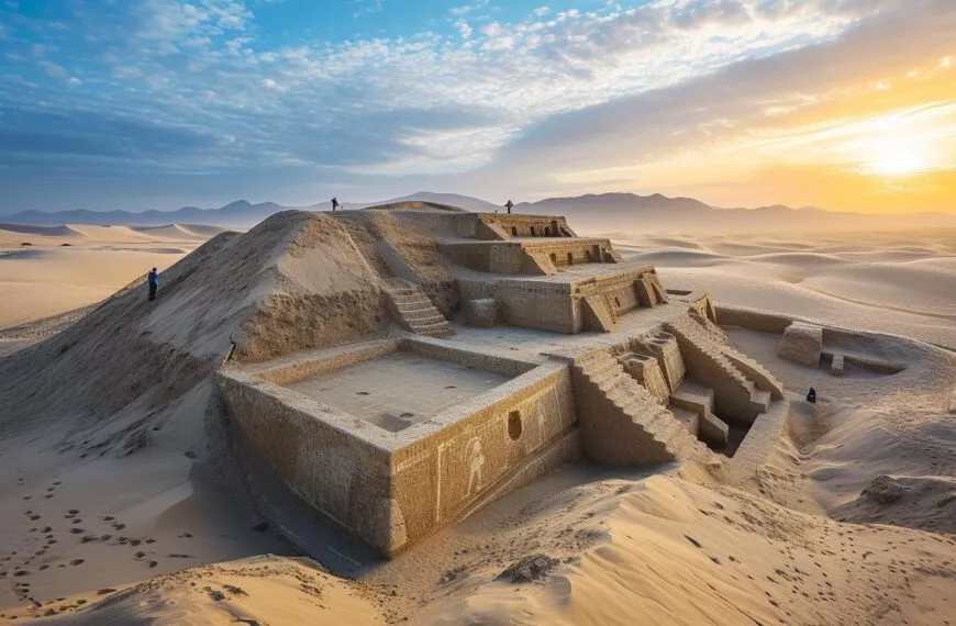 Een oude tempel van 5000 jaar ontdekt onder een zandduin in Peru